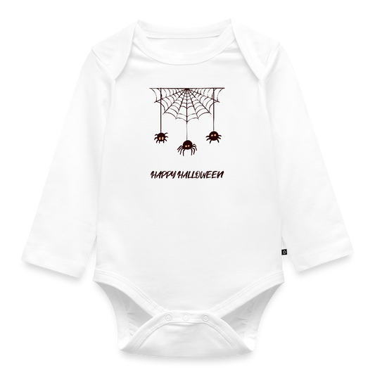 Bio Baby Langarm-Body "Spinnen" - Weiß