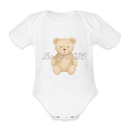 Bio Baby Kurzarm-Body "Baby 2026" - Weiß