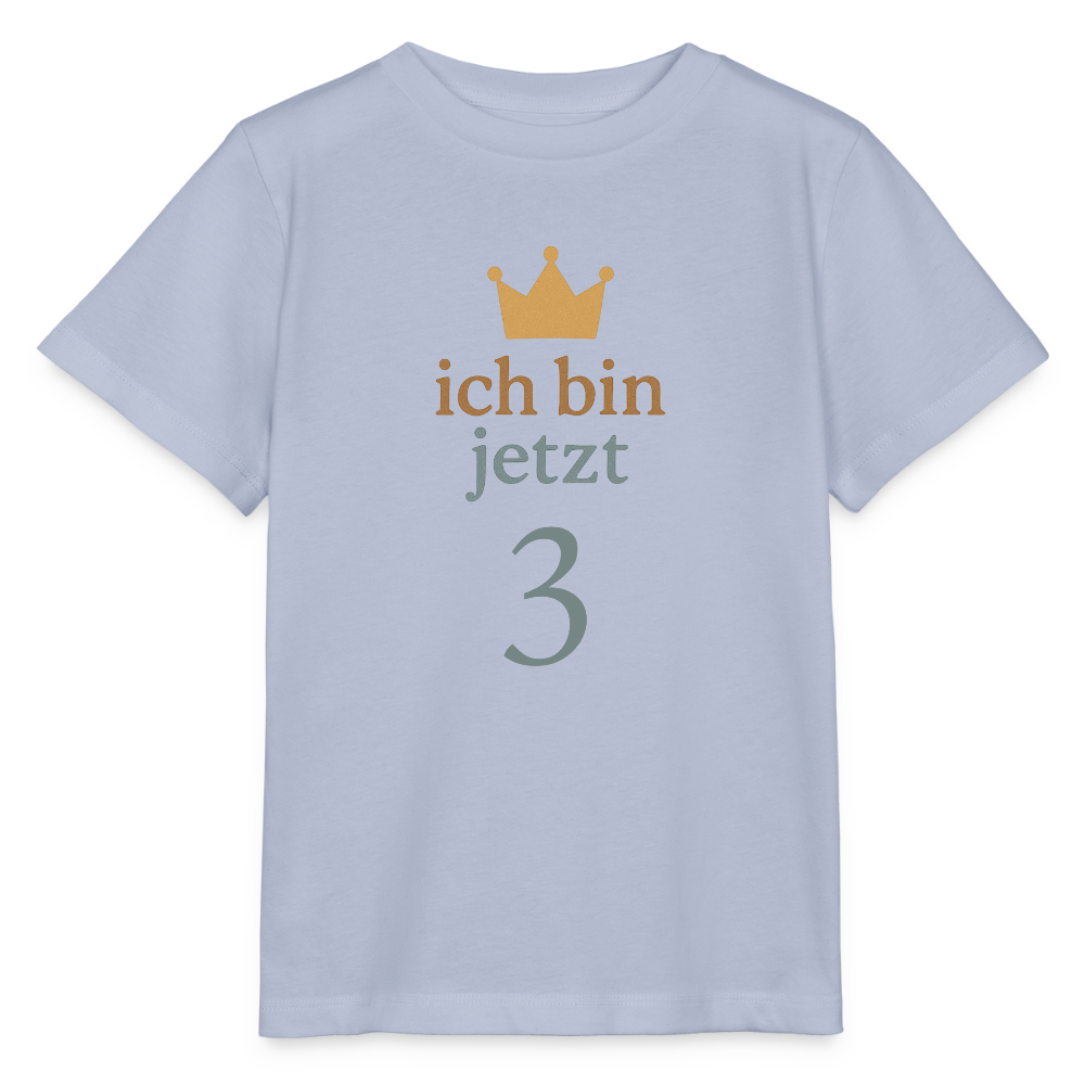Bio Kinder T-Shirt "ich bin jetzt drei" - Lavendel-Violett