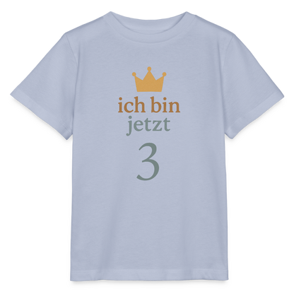 Bio Kinder T-Shirt "ich bin jetzt drei" - Lavendel-Violett
