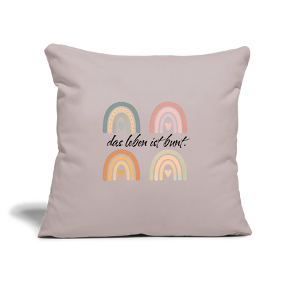 Sofakissen mit Füllung 44 x 44 cm "das Leben ist bunt." - helles Taupe