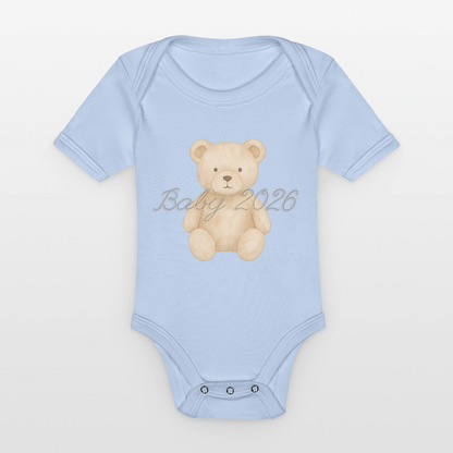 Bio Baby Kurzarm-Body "Baby 2026" - Sky