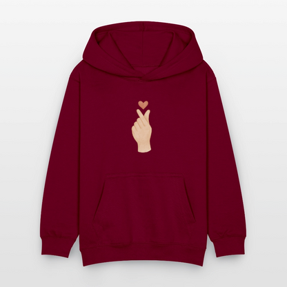 Kinder Kapuzenpullover "Herz" - Bordeaux