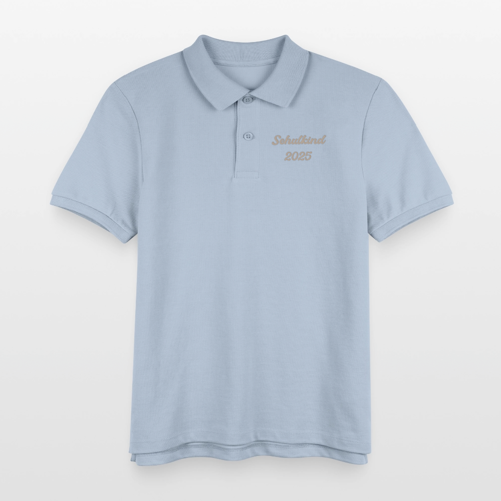 Bio Kinder Poloshirt "Schulkind 2025" - sky Blue