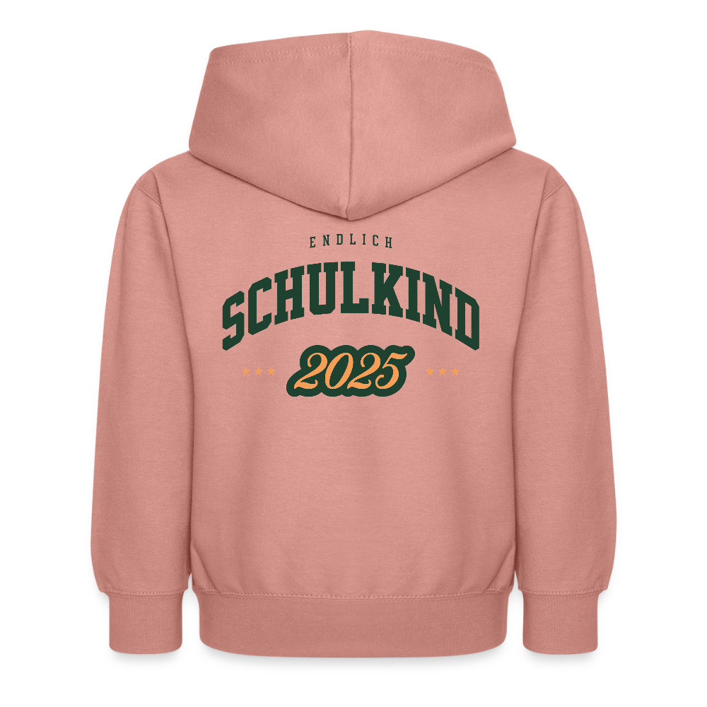 Kinder Kapuzenpullover "Endlich Schulkind 2025" - Altrosa